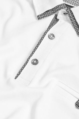 White Premium Woven Collar Polo